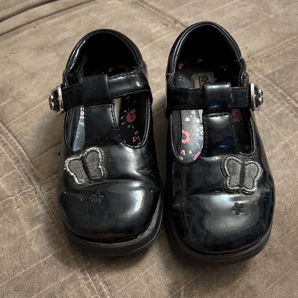 🔥 $3 Add-On. Black Girls Dress Shoes with Butterfly Design